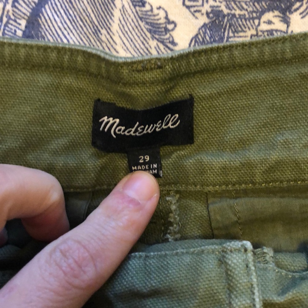 Madewell wide olive green leg pants